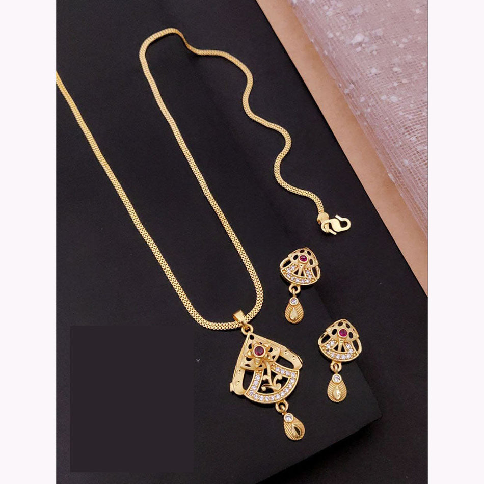 Elegant Pota Chain Necklace in Gold Plated | Bridal Jewellery India