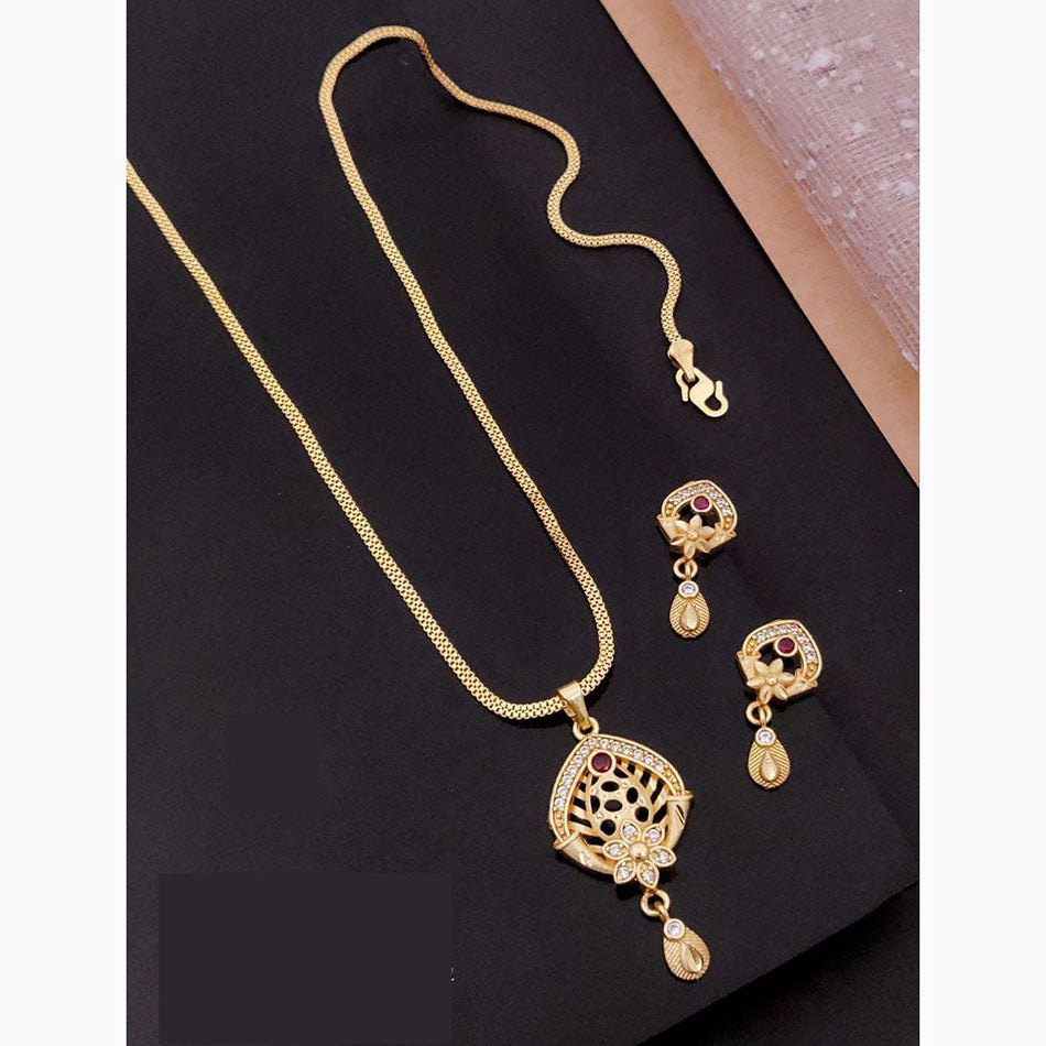 Elegant Pota Necklace in Rose Gold Plated | Bridal Jewellery India