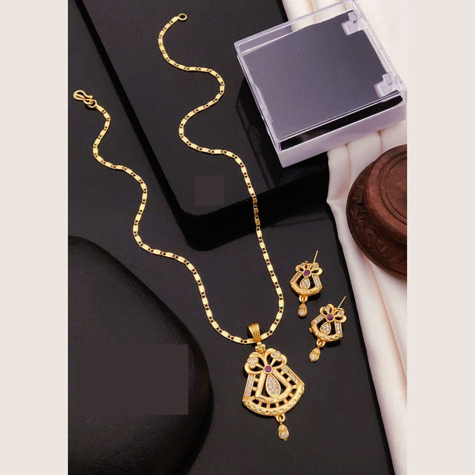 Elegant Pota Necklace in Rose Gold Plated | Bridal Jewellery India