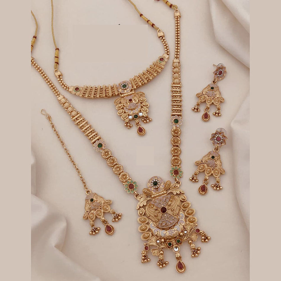 Meenakari Necklace in Silver | Bridal Jewellery India