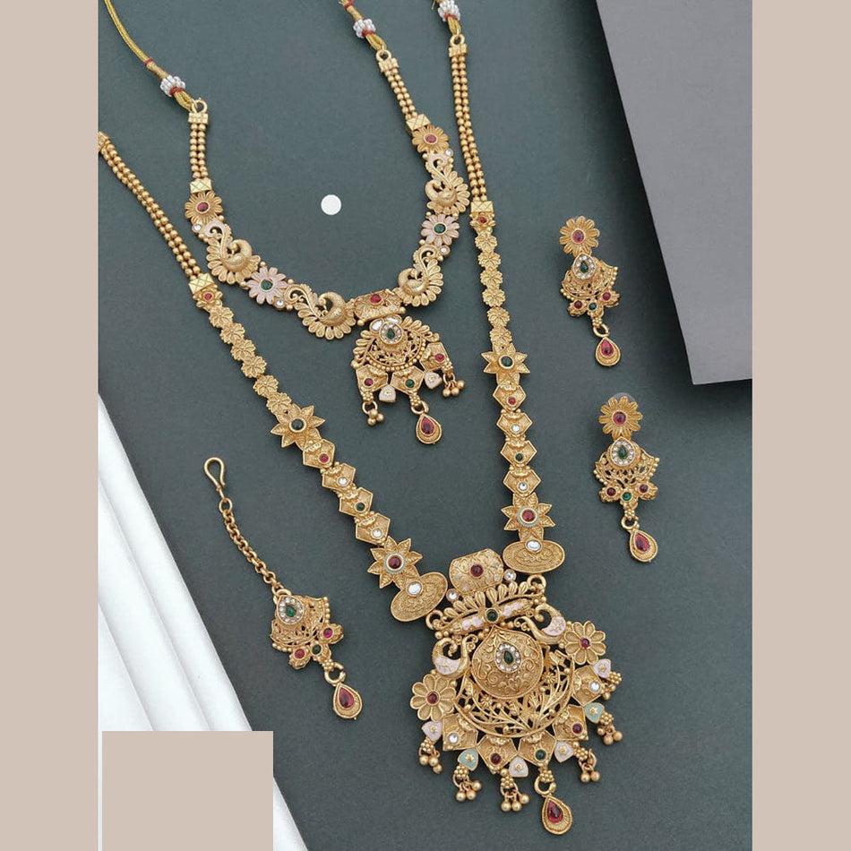 Meenakari Necklace in Oxidised Silver | Bridal Jewellery India