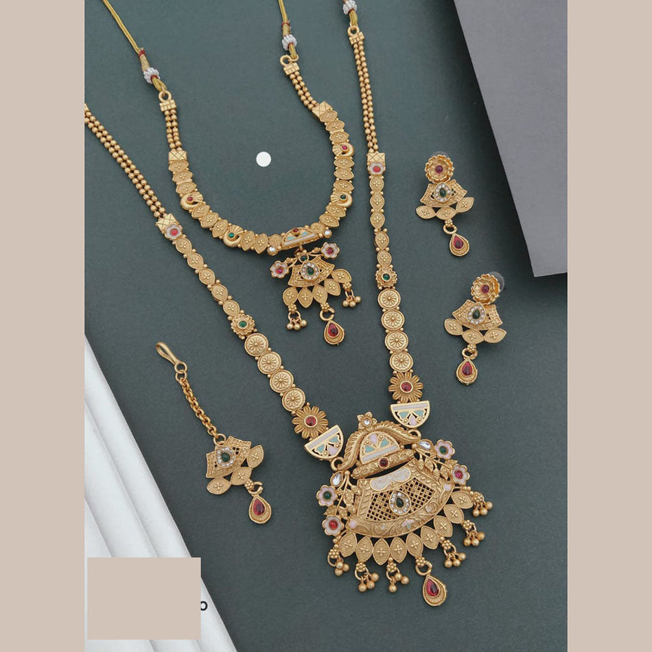 Cultural Grace Maang Tikka in Meenakari Silver | Bridal Jewellery India