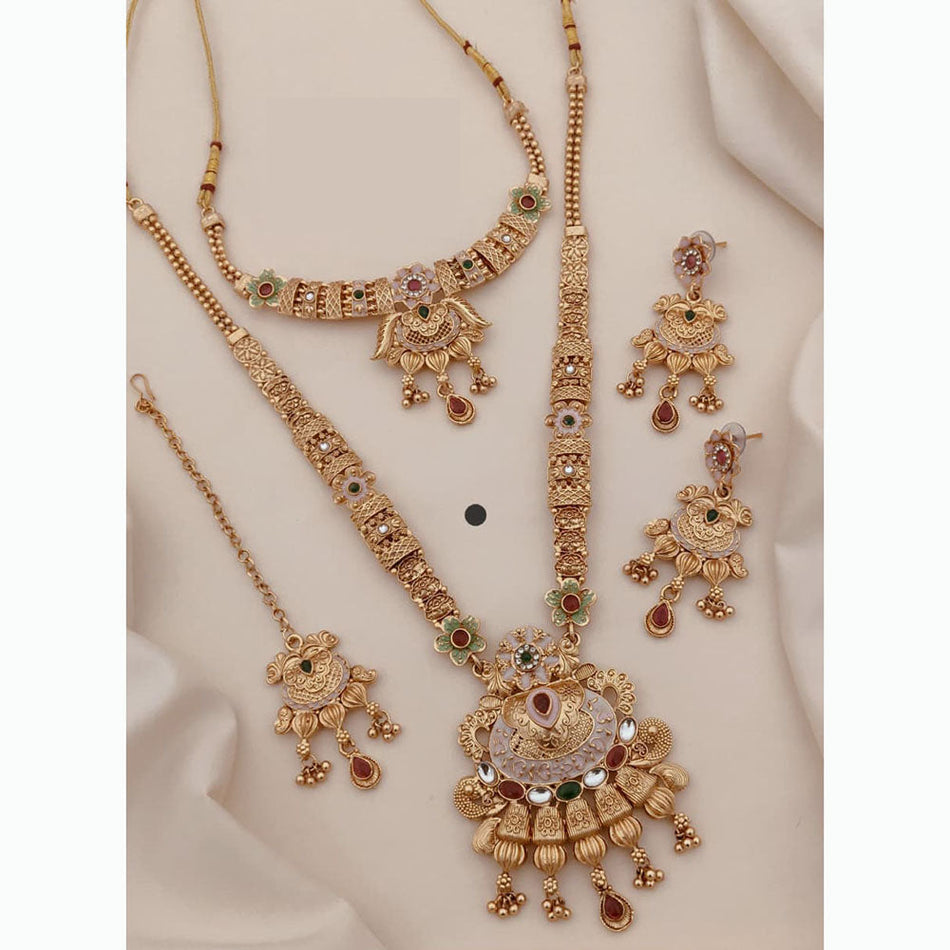Meenakari Necklace in Silver for Bridal | Bridal Jewellery India