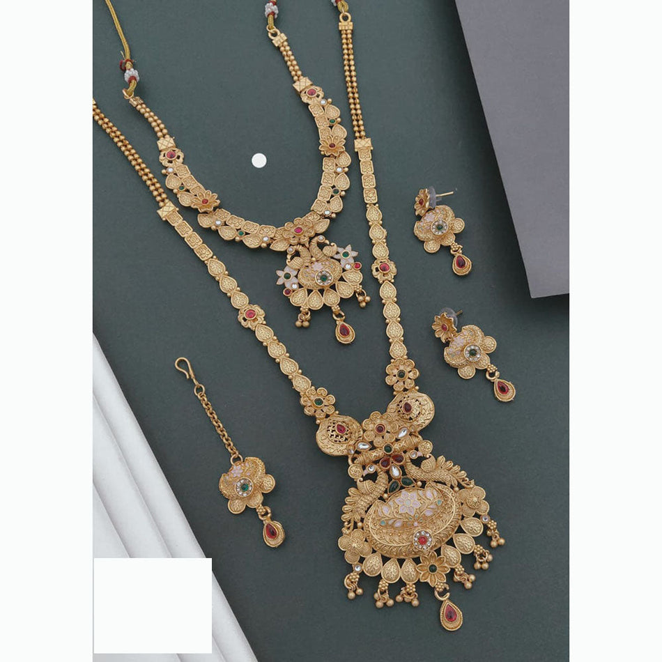 Meenakari Necklace in Gold Tone | Bridal Jewellery India