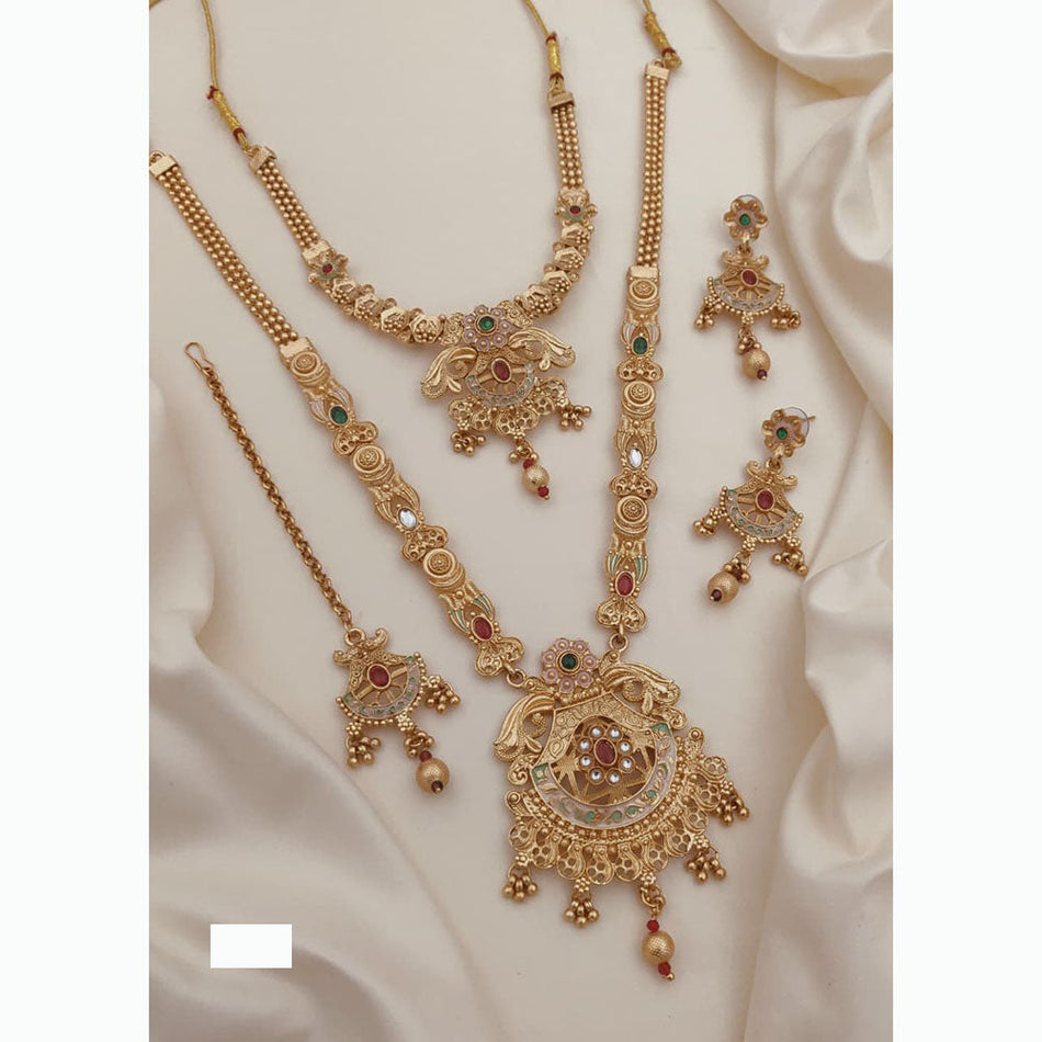 Meenakari Necklace in Gold Plated | Bridal Jewellery India