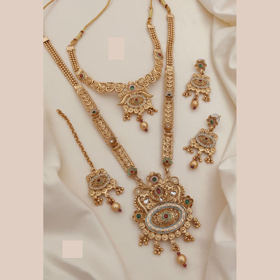Meenakari Necklace in Sterling Silver | Bridal Jewellery India