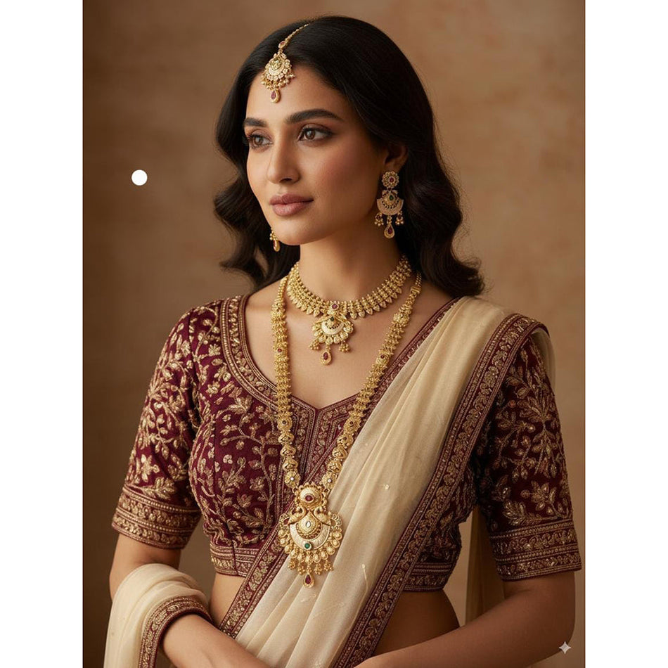Pota Stone Choker in 14K Gold Plated | Bridal Jewellery India