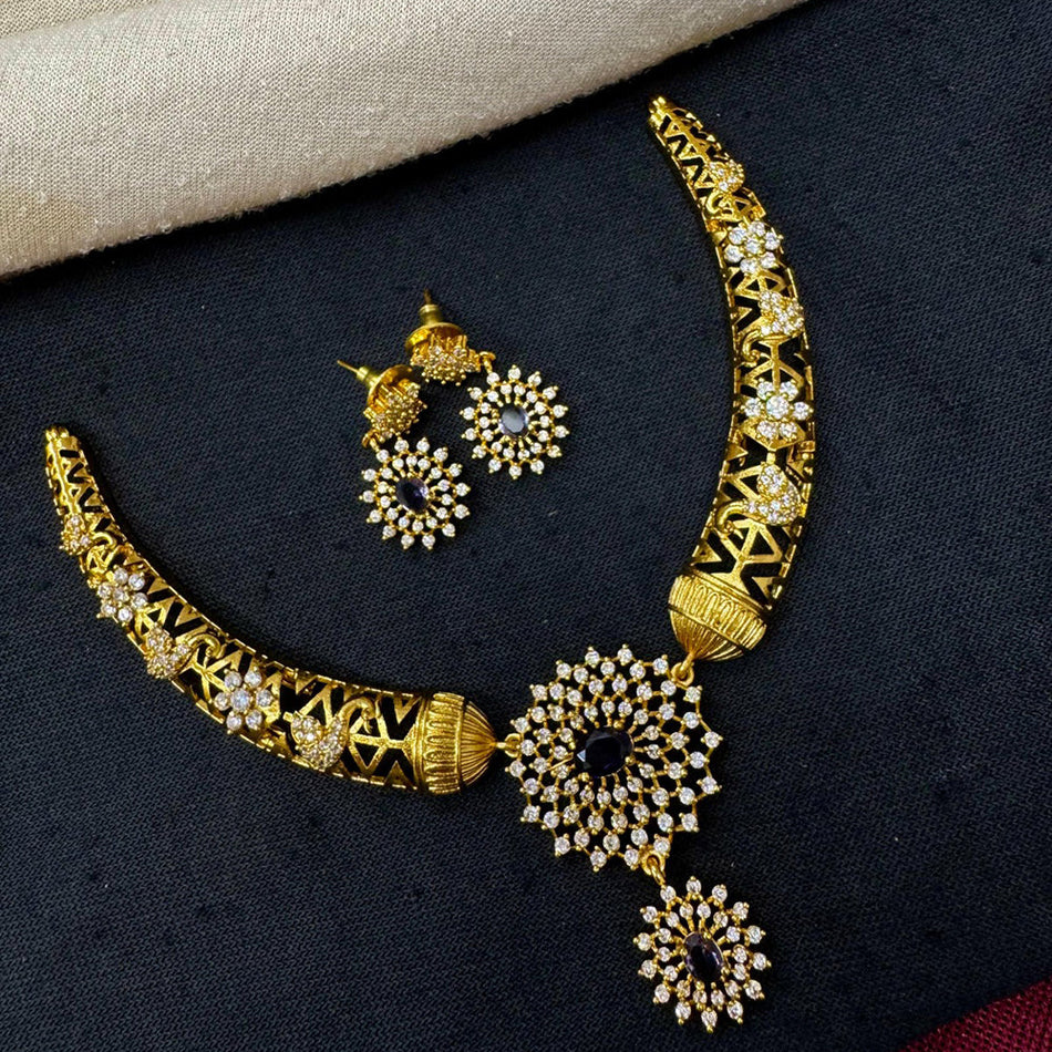 Royal Crystal Necklace in Austrian Stone | Bridal Jewellery India