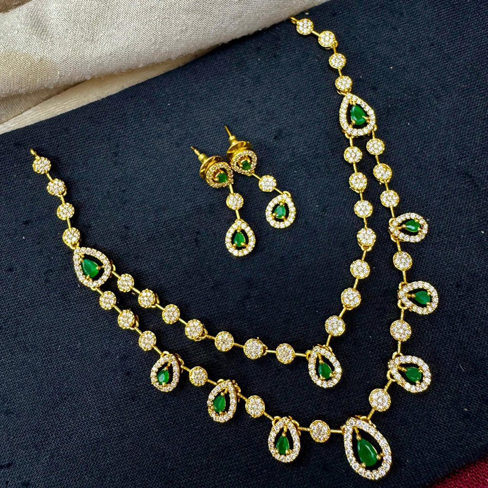 Royal Crystal Choker in Gold Plated | Bridal Jewellery India