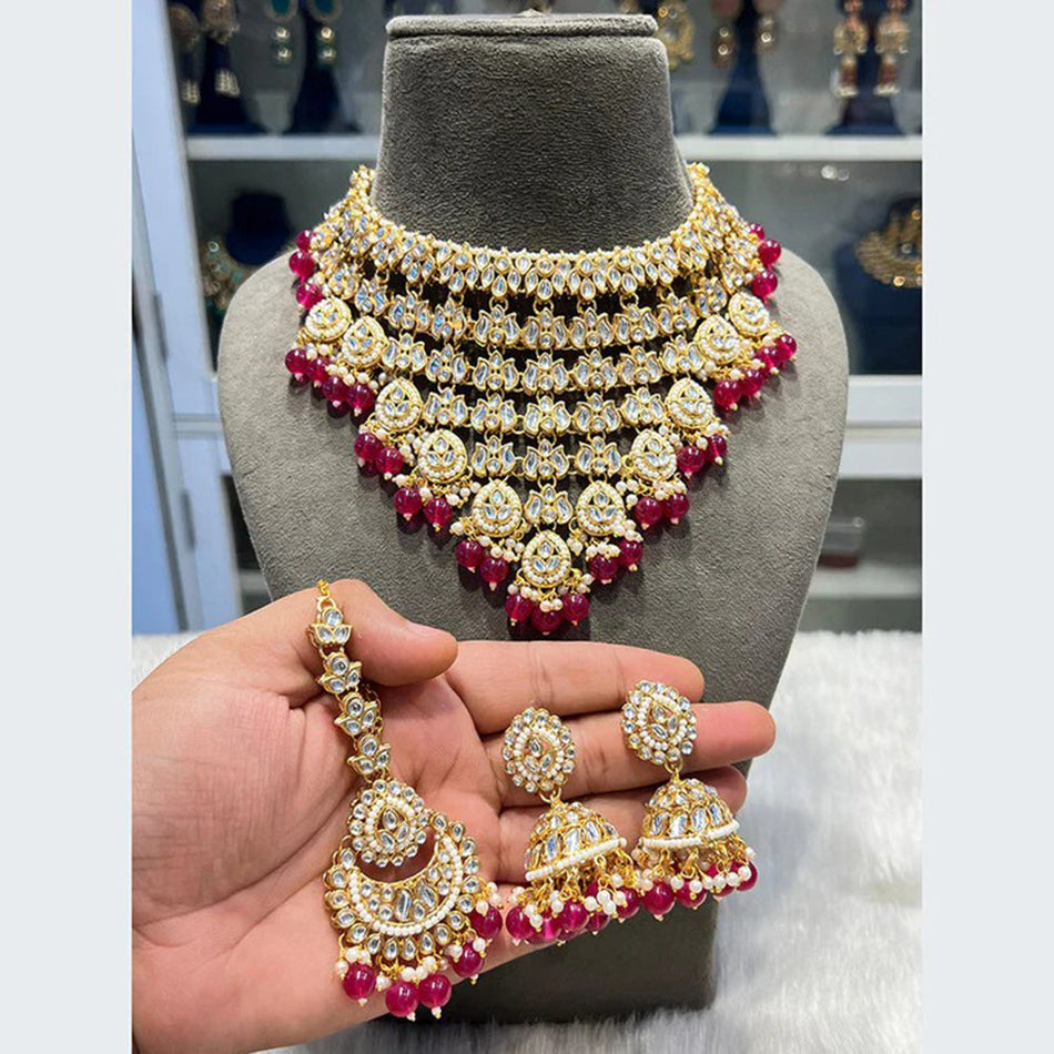 Kundan Choker Necklace in Gold Plated | Bridal Jewellery India