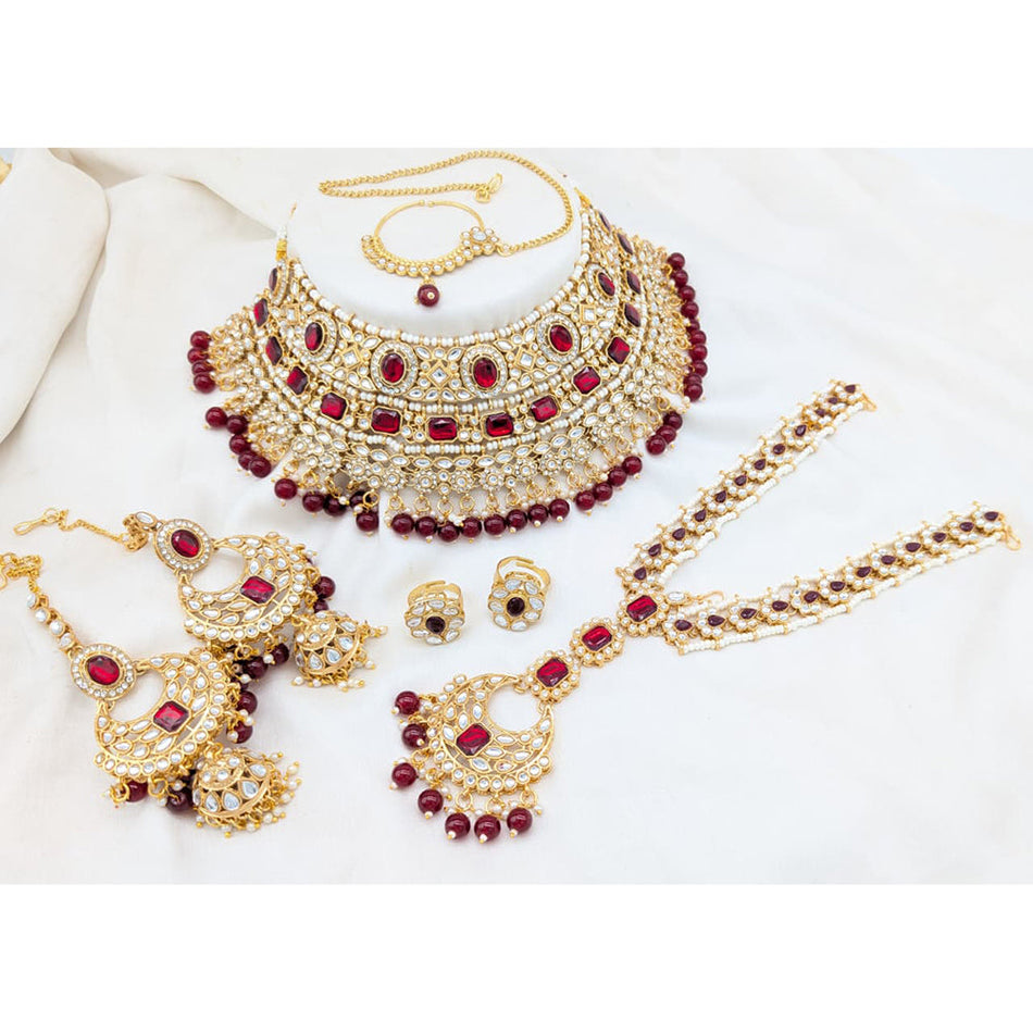 Kundan Choker Necklace in Gold Plated for Bridal | Bridal Jewellery India