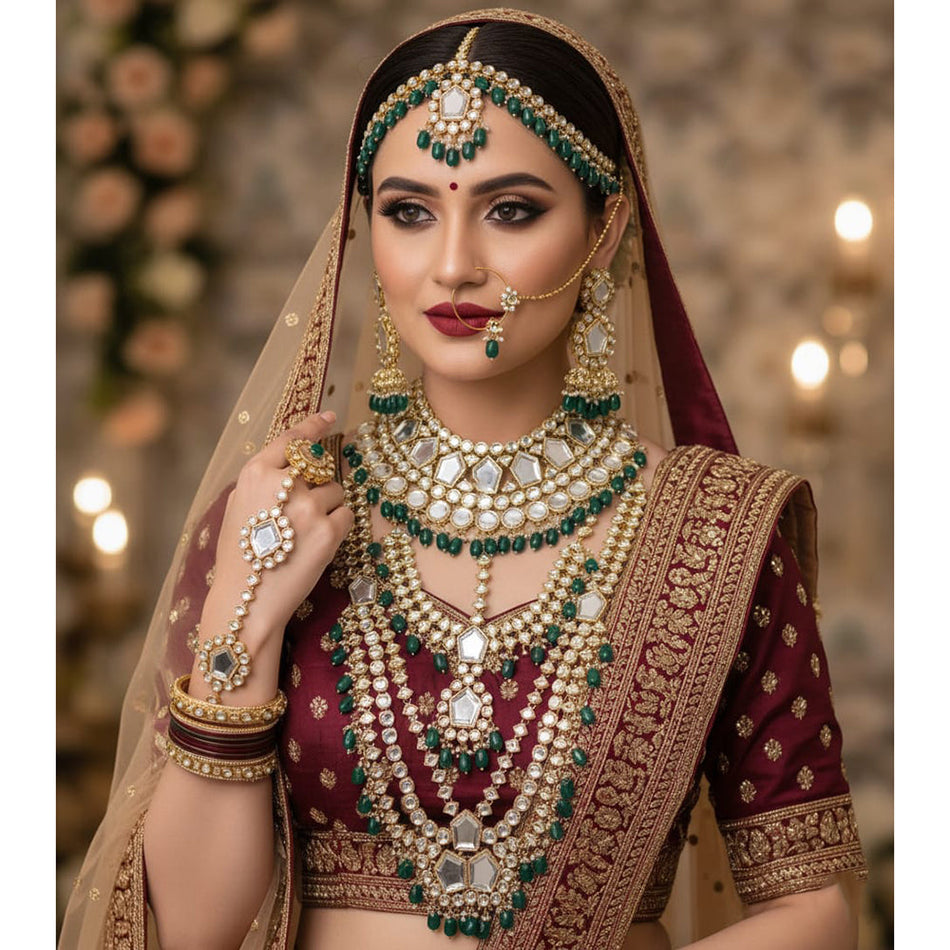Kundan Necklace in Gold Plated for Bridal Wear | Bridal Jewellery India