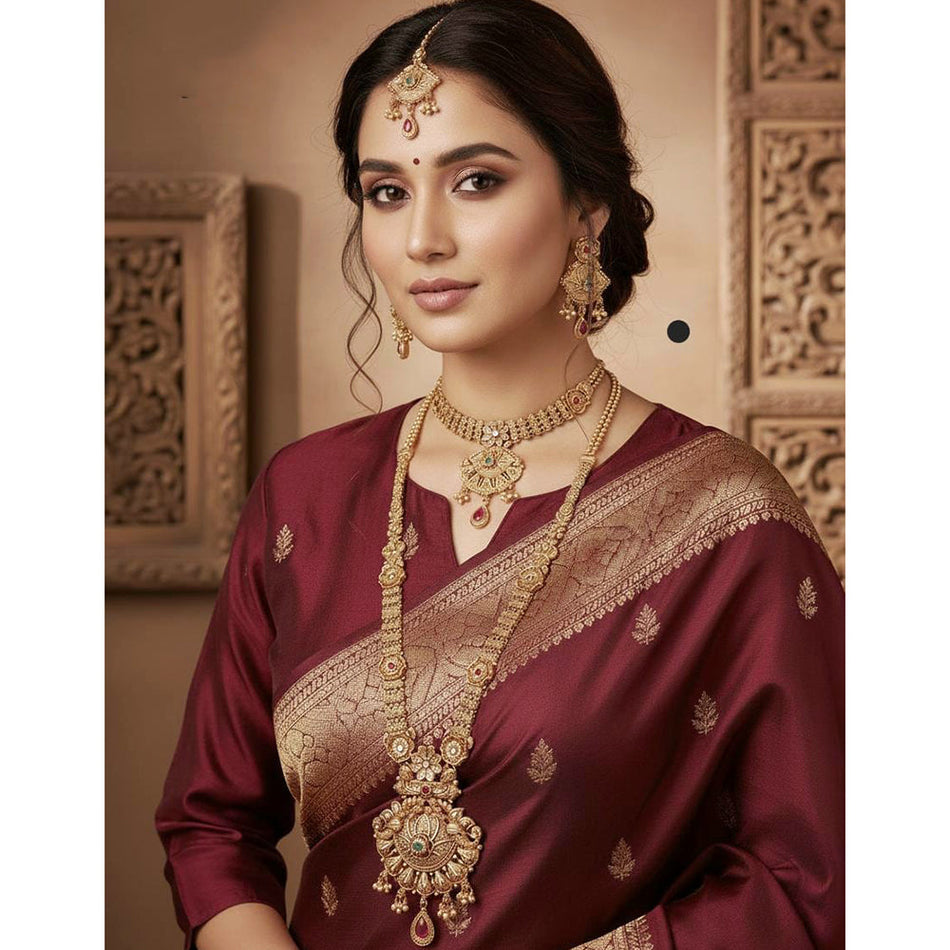 Pota Stone Necklace in Premium Gold Plated | Bridal Jewellery India