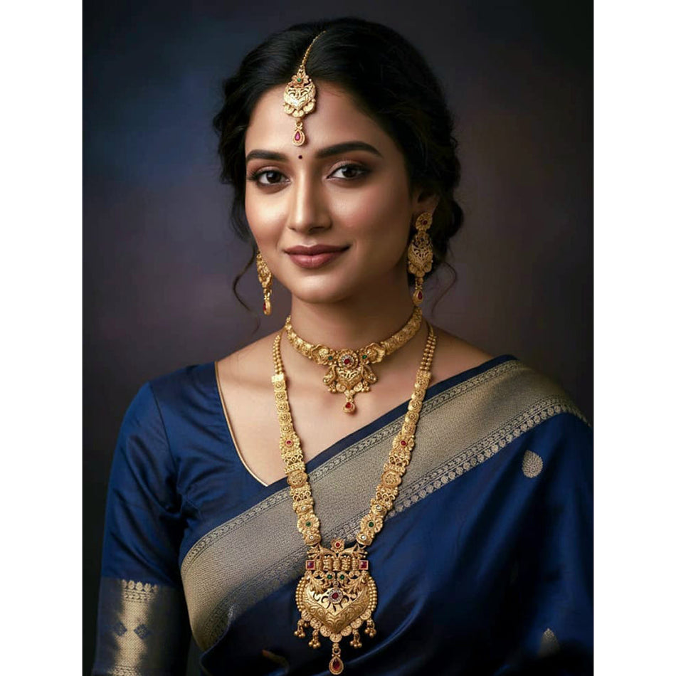 Premium Pota Stone Choker in Gold Plated Necklace | Bridal Jewellery India