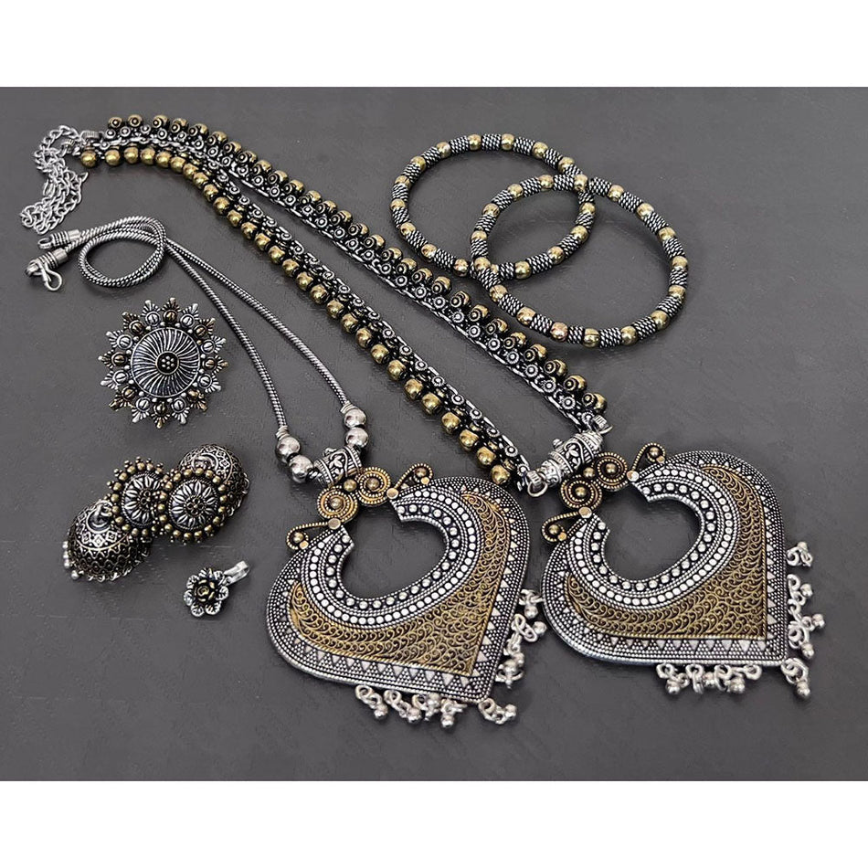 Royal 2 Tone Plated Earrings for Bride | Bridal Jewellery India