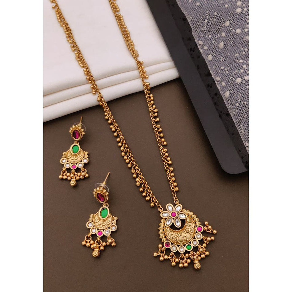 Designer Pota Stone Choker in Gold Plated | Bridal Jewellery India