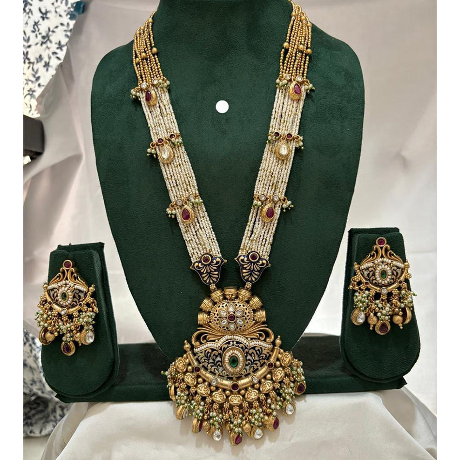 Pota Stone Necklace in Sterling Silver | Bridal Jewellery India