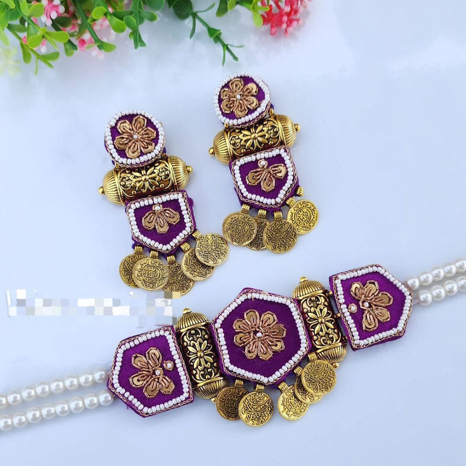 Pearl Choker in Gold Tone | Bridal Jewellery India
