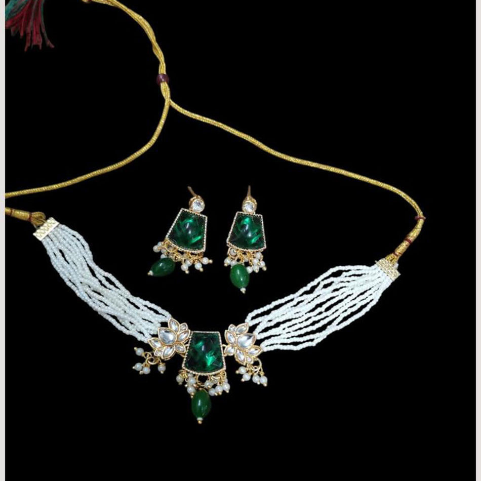 Kundan Choker Necklace in Gold Plated | Bridal Jewellery India