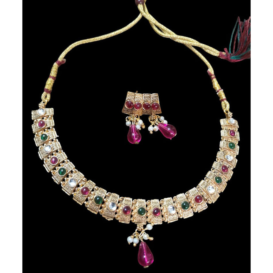 Rose Gold Plated Layered Bracelet with Beads | Bridal Jewellery India