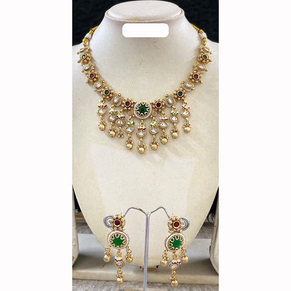 Kundan Choker Necklace in Gold Plated | Bridal Jewellery India