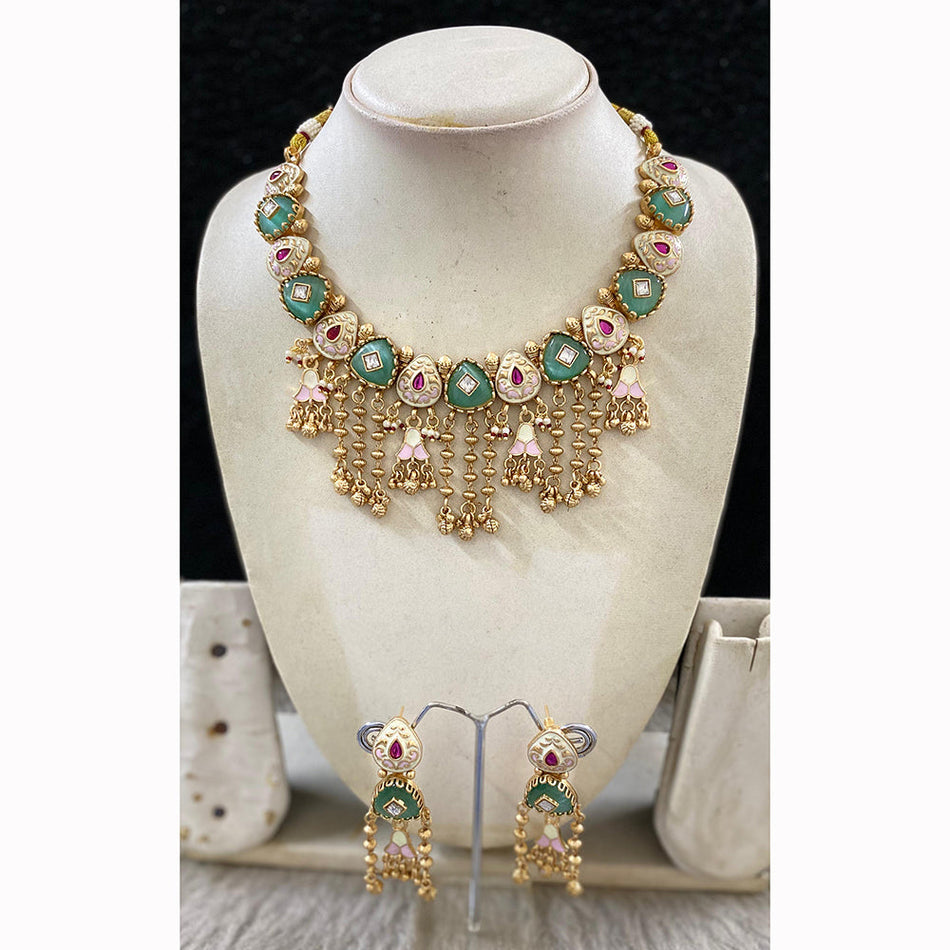 Kundan Choker Necklace in Gold Plated for Bridal Wear | Bridal Jewellery India