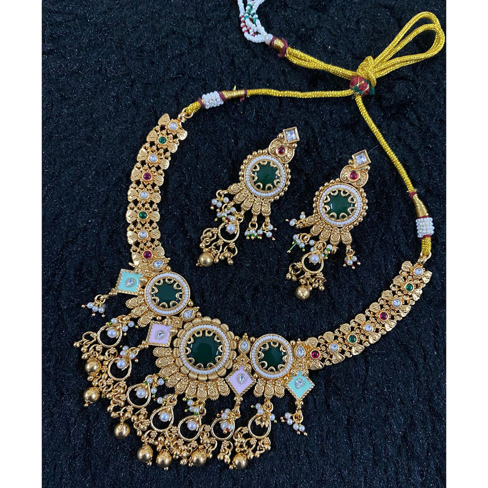 Meenakari Necklace in Sterling Silver | Bridal Jewellery India
