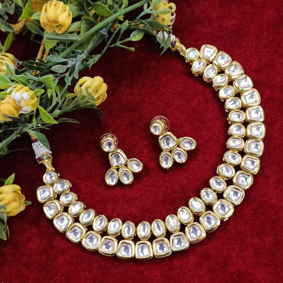 Kundan Choker Necklace in Gold Plated | Bridal Jewellery India