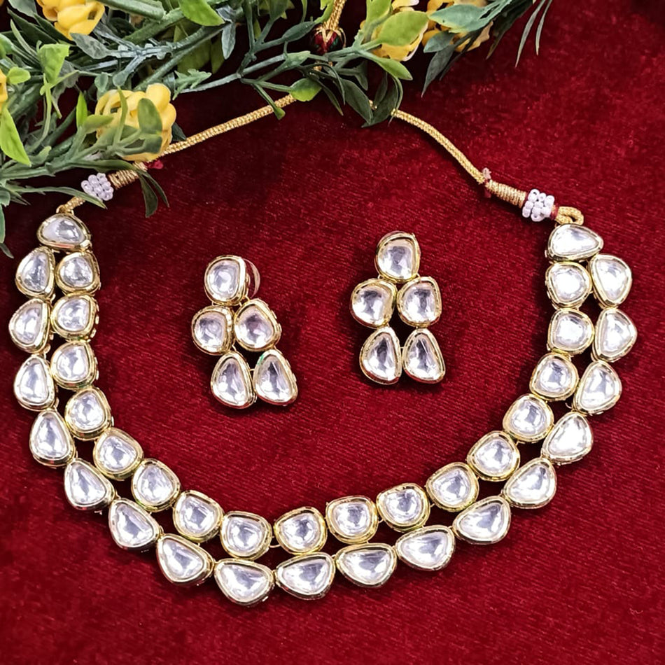 Kundan Choker Necklace in Gold Plated | Bridal Jewellery India