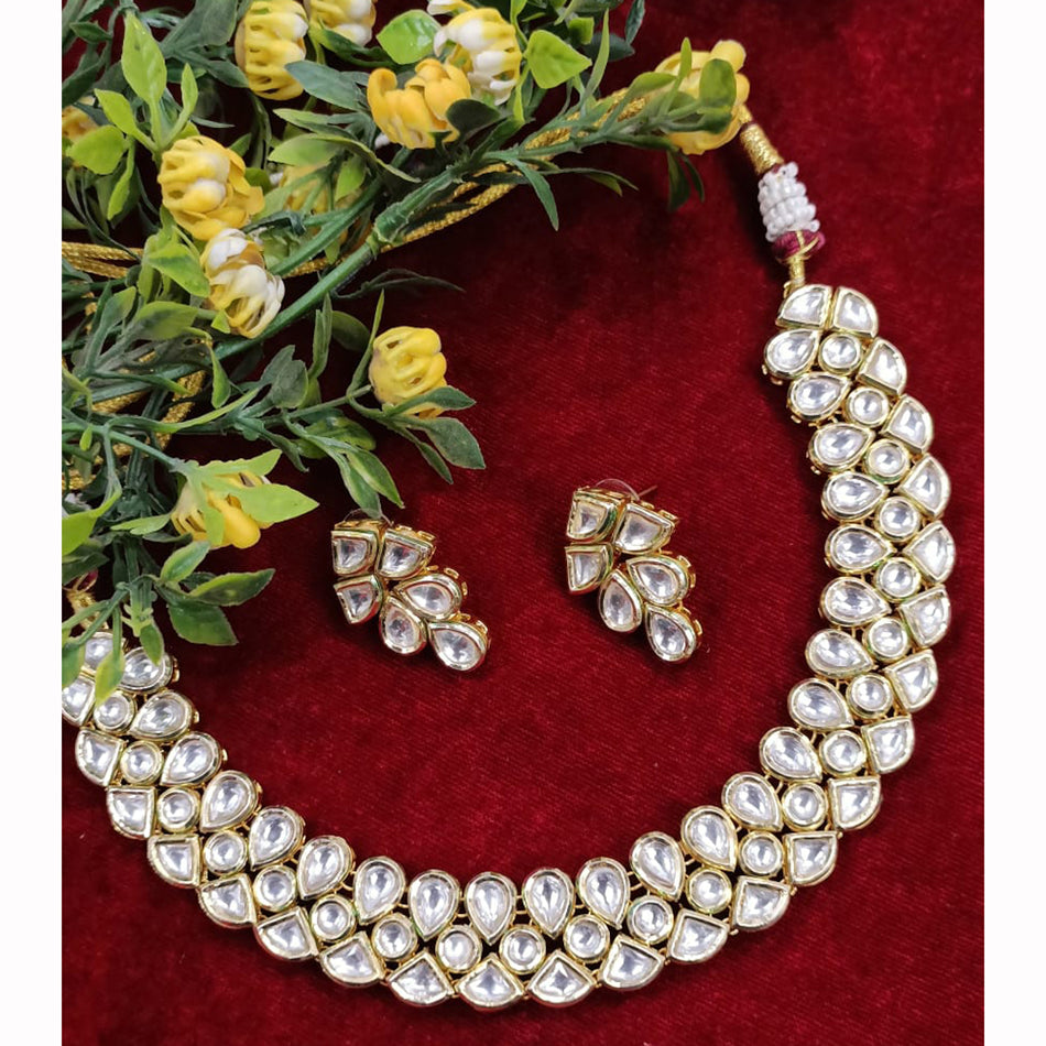 Kundan Necklace in Sterling Silver | Bridal Jewellery India