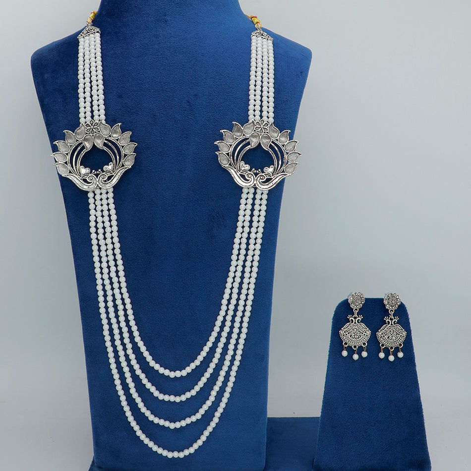 Oxidised Pearl Necklace Set for Bridal | Bridal Jewellery India