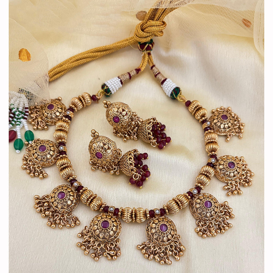 Pota Stone   Pearl Necklace in Sterling Silver | Bridal Jewellery India