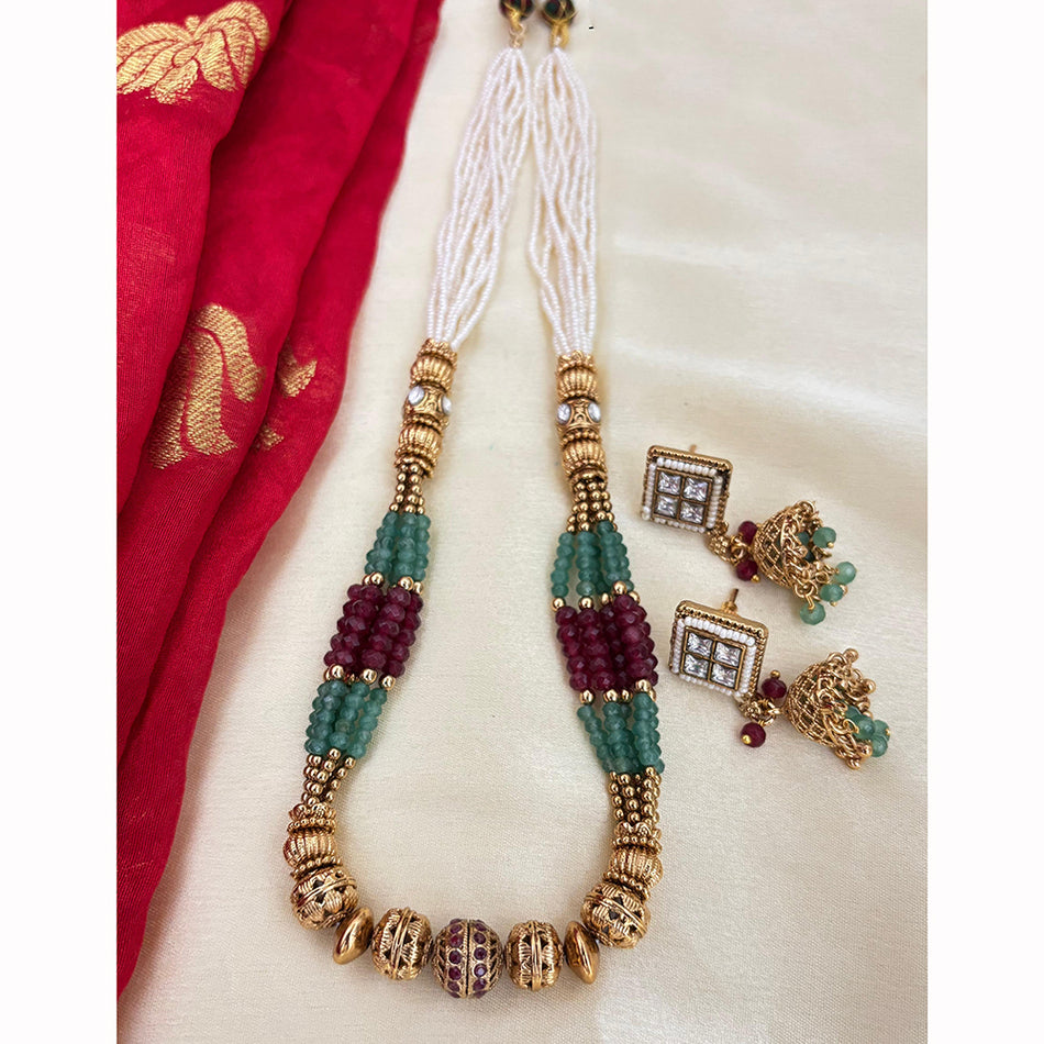 Pota Stone Choker Necklace in Rose Gold Plated | Bridal Jewellery India