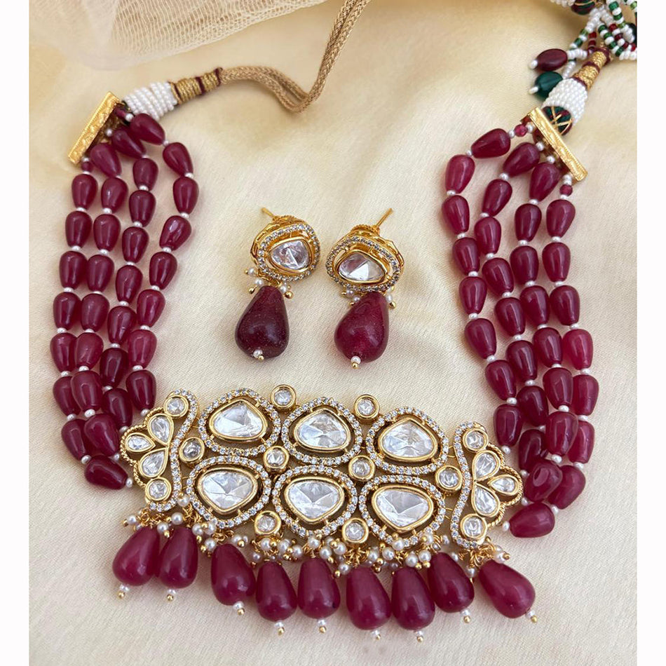 Kundan Choker Necklace in 18K Gold Plated | Bridal Jewellery India