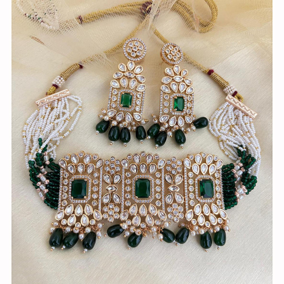 Kundan Choker Necklace in Gold Plated | Bridal Jewellery India