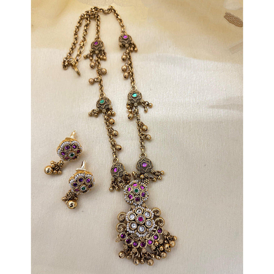 Pota Stone Choker Necklace in Sterling Silver | Bridal Jewellery India