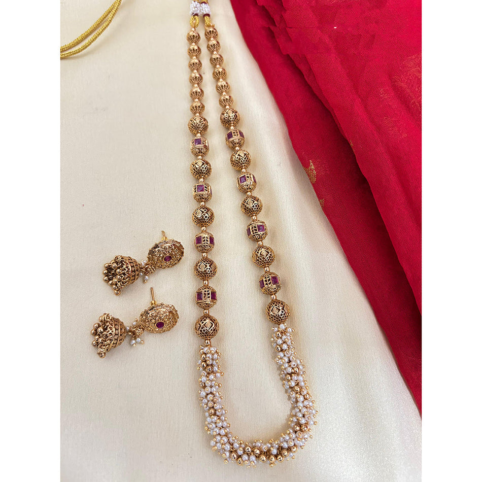 Pota Stone   Pearl Necklace for Bridal Wear | Bridal Jewellery India
