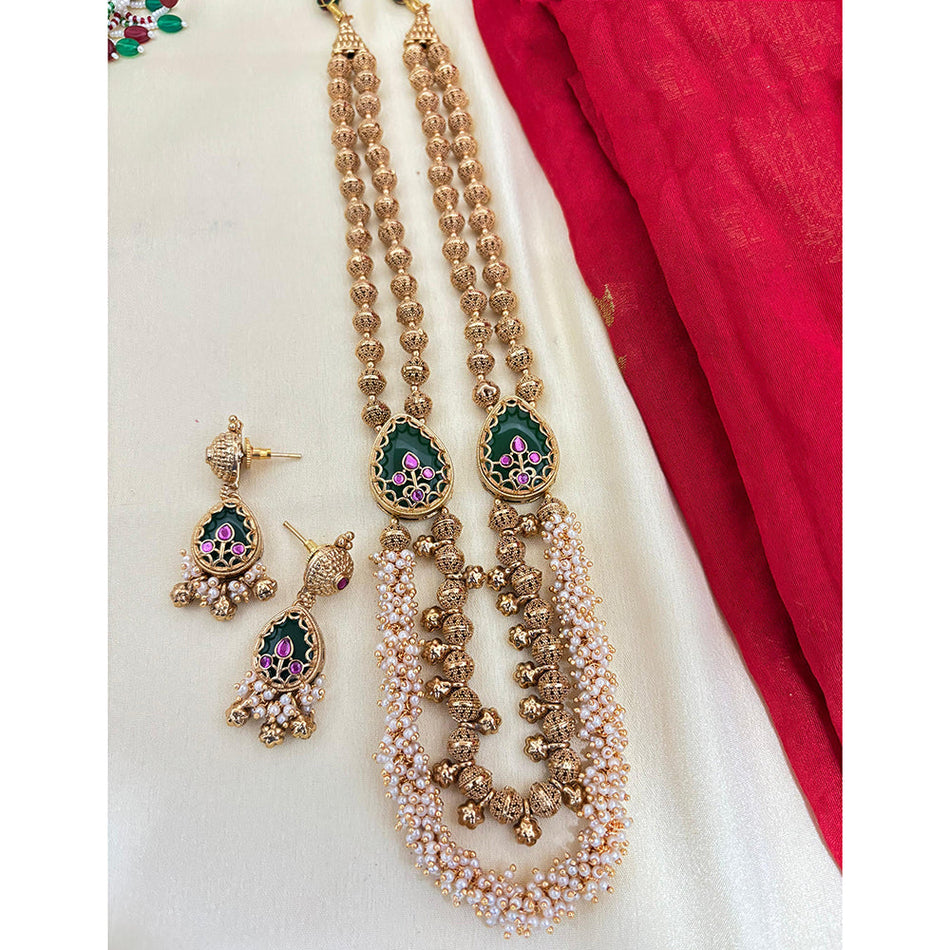 Pearl Pendants in White Gold Plated | Bridal Jewellery India