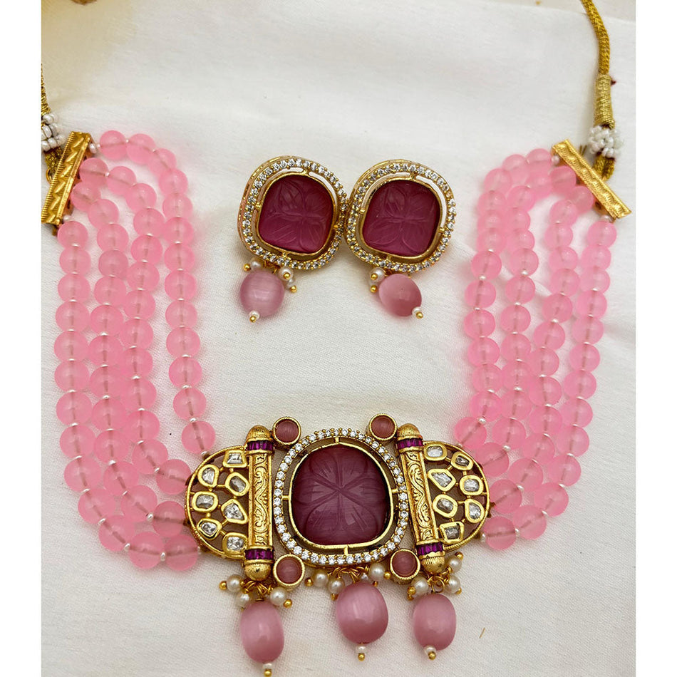 Kundan Choker Necklace in Gold Tone for Bridal Wear | Bridal Jewellery India