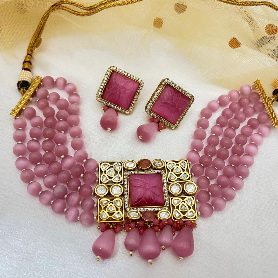 Kundan Choker Necklace in Gold Tone for Bridal Wear | Bridal Jewellery India