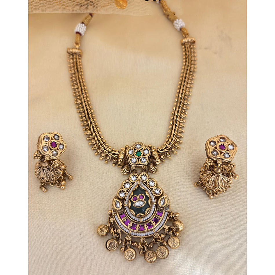Designer Pota Stone Pearl Necklace Bridal | Bridal Jewellery India