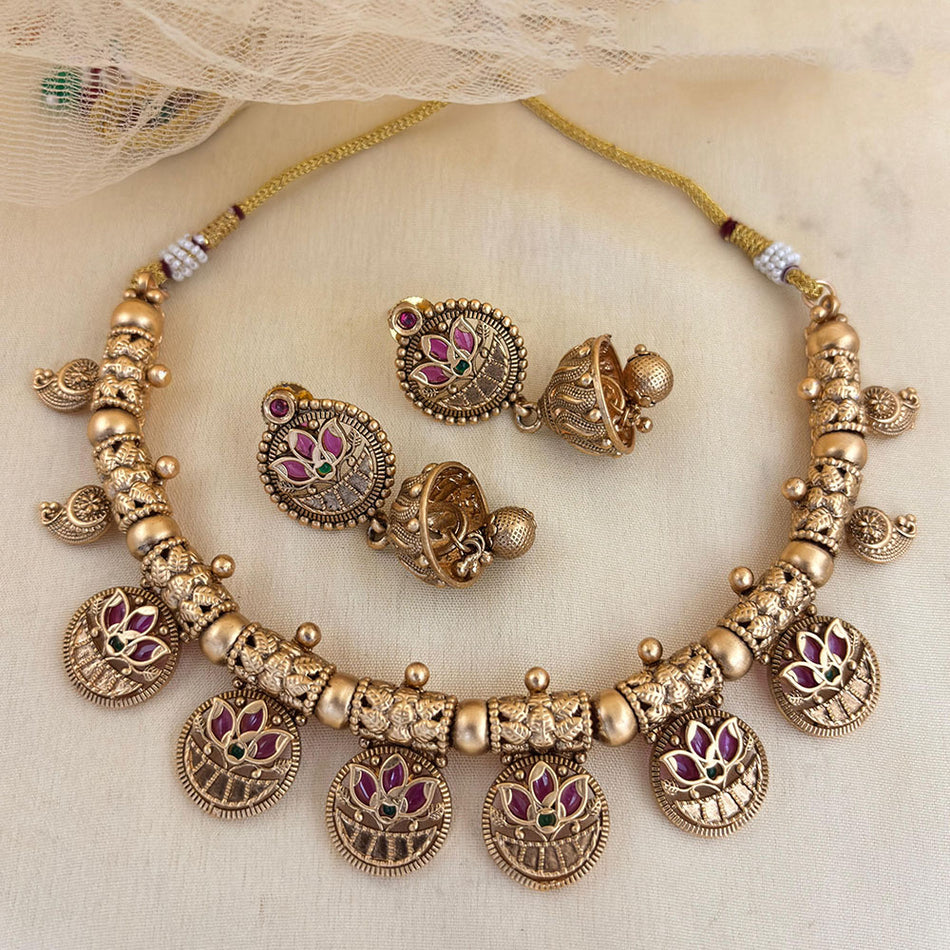 Pota Stone and Pearl Necklace for Wedding | Bridal Jewellery India