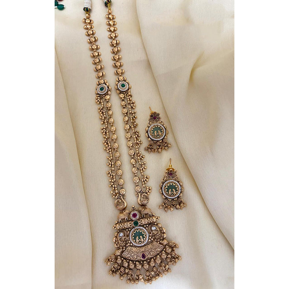 Ethnic Pota Necklace in Gold Tone | Bridal Jewellery India
