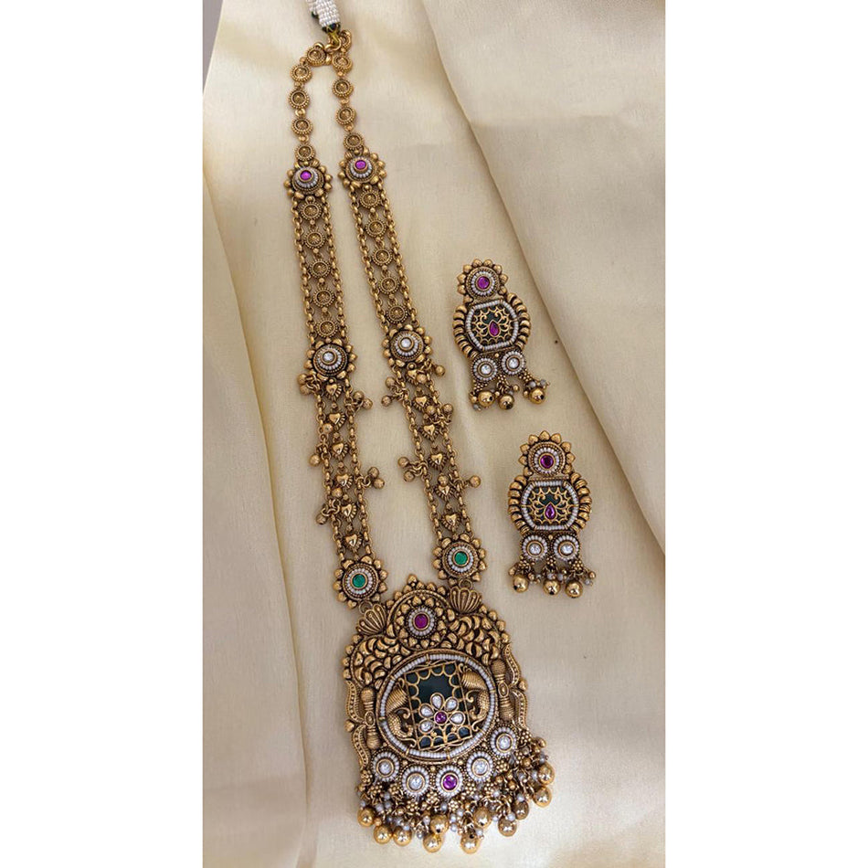 Ethnic Silver Pota Necklace Set | Bridal Jewellery India