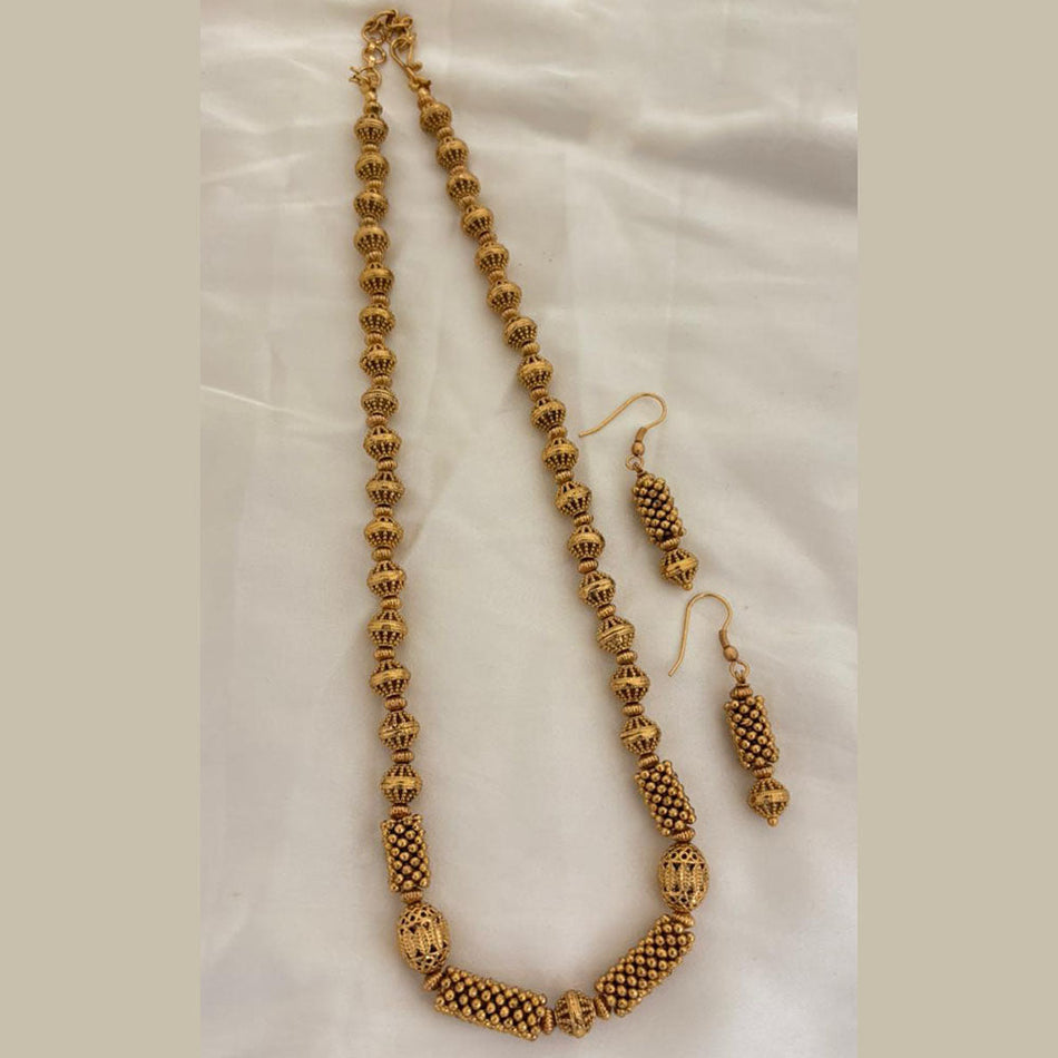 Designer Beads Statement Necklace Set in Gold Tone | Bridal Jewellery India