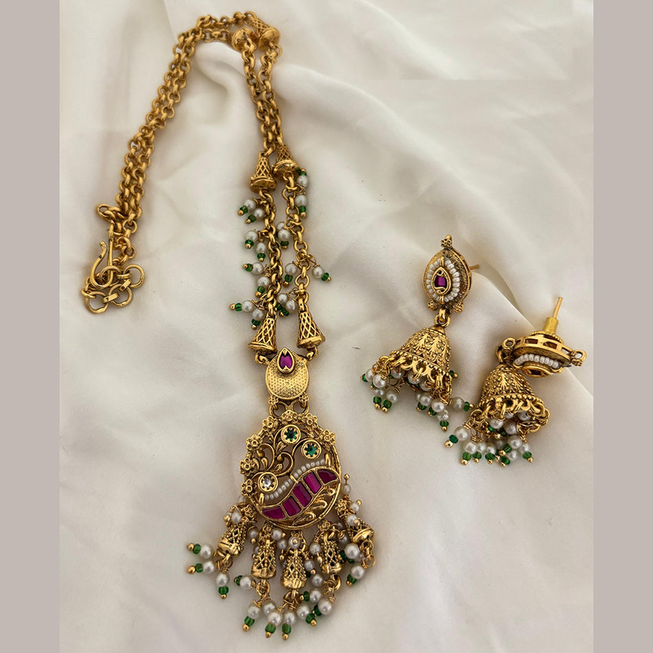 Pearl Statement Necklace in Gold Tone | Bridal Jewellery India