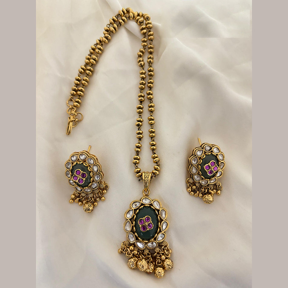 Pearl Statement Necklace in White Gold Plated | Bridal Jewellery India