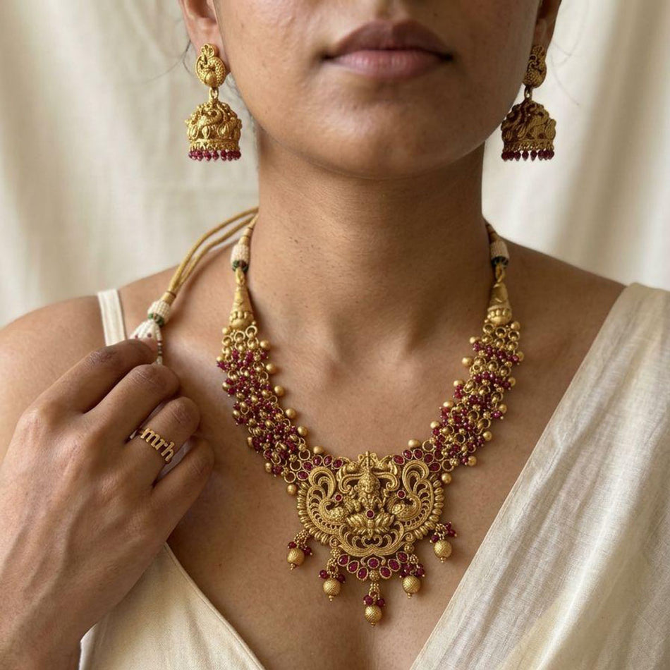 Kundan Choker Necklace in White Gold Plated | Bridal Jewellery India