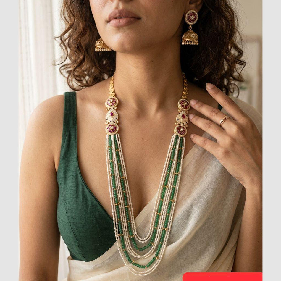Meenakari Necklace in Sterling Silver | Bridal Jewellery India
