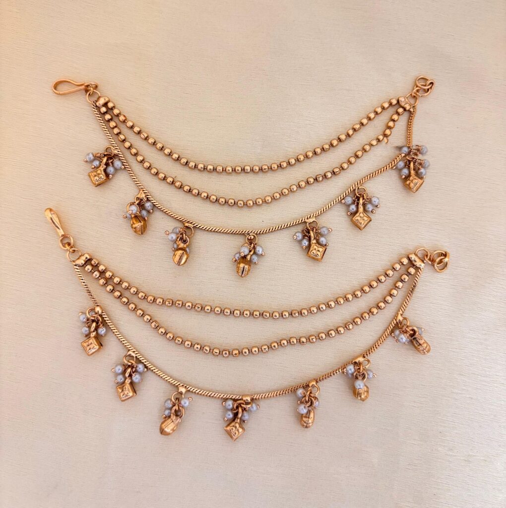 Multi Layer Kan Chain in Traditional Copper | Bridal Jewellery India
